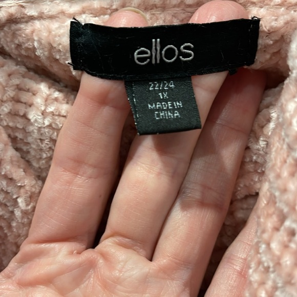 Ellos chenille turtleneck light pink sweater, size 1x - Picture 6 of 7